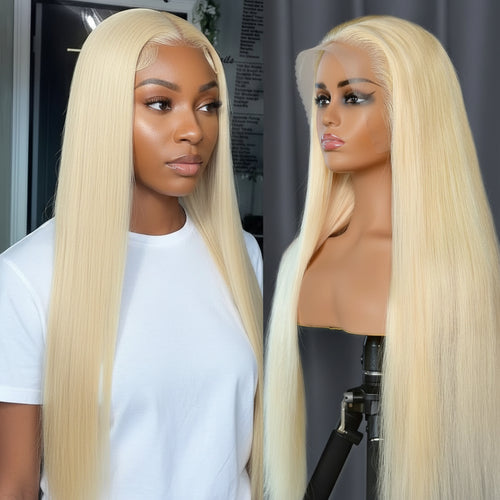 AGATIZ 613 13x6 Lace Front Wig Human Hair Transparent Lace Blonde Lace Front Wigs Human Hair 613 HD Lace Frontal Wig 13X6 200% Density blonde wig human hair(22inch Straight 613 frontal wig)
